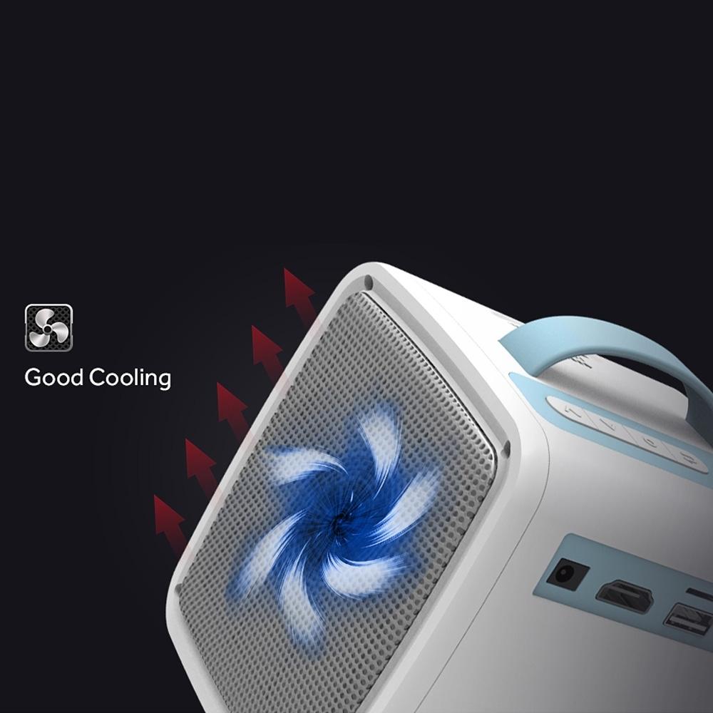 10W Children Video Projector - 30 Lumens Hd 1080P Lcd Technology Supports Av / Usb / Mini Sd / Hdmi / Audio - White - Blue 8