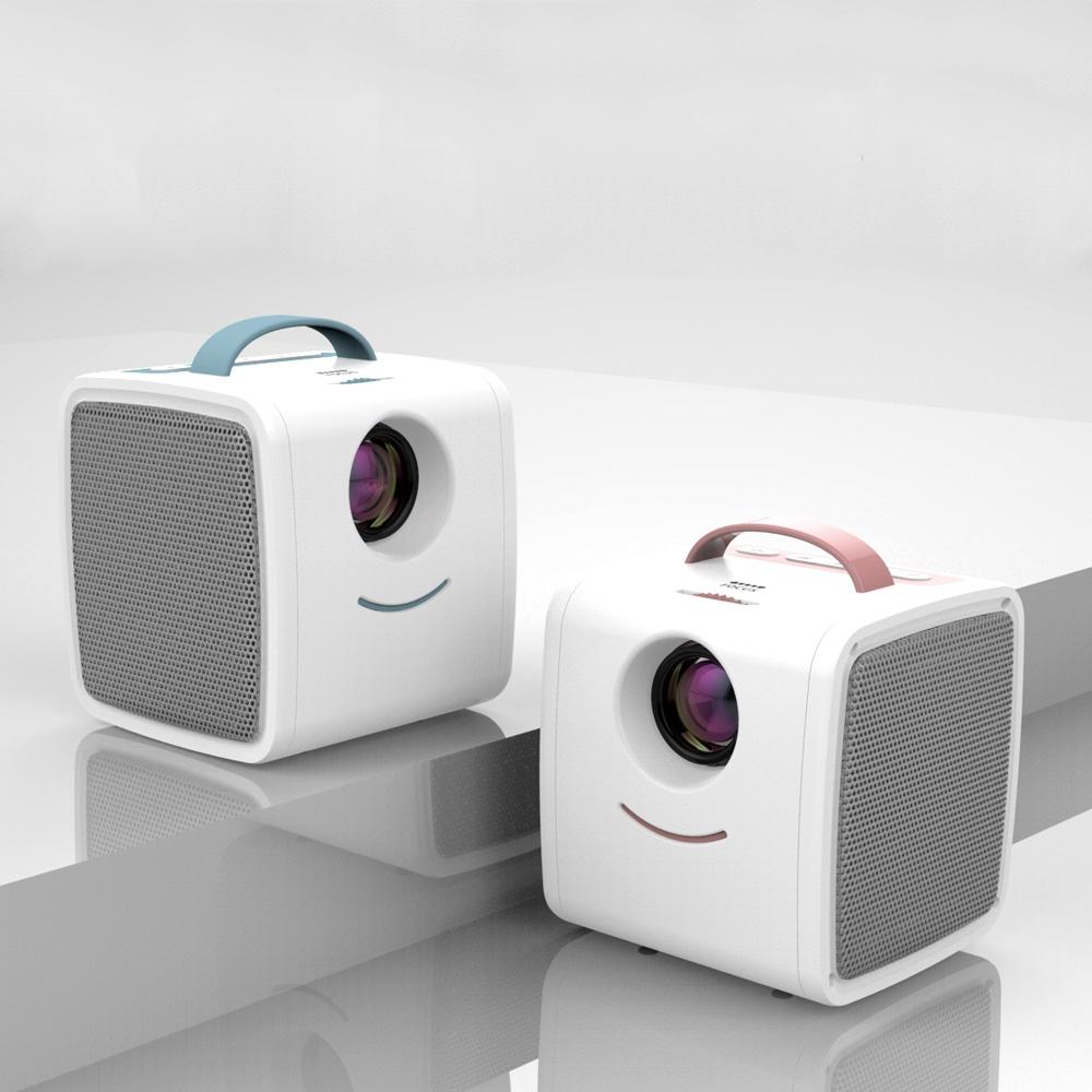10W Children Video Projector - 30 Lumens Hd 1080P Lcd Technology Supports Av / Usb / Mini Sd / Hdmi / Audio - White - Blue 11