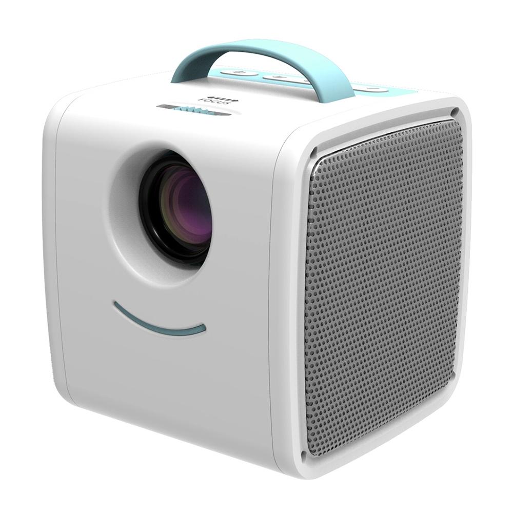 10W Children Video Projector - 30 Lumens Hd 1080P Lcd Technology Supports Av / Usb / Mini Sd / Hdmi / Audio - White - Blue 12