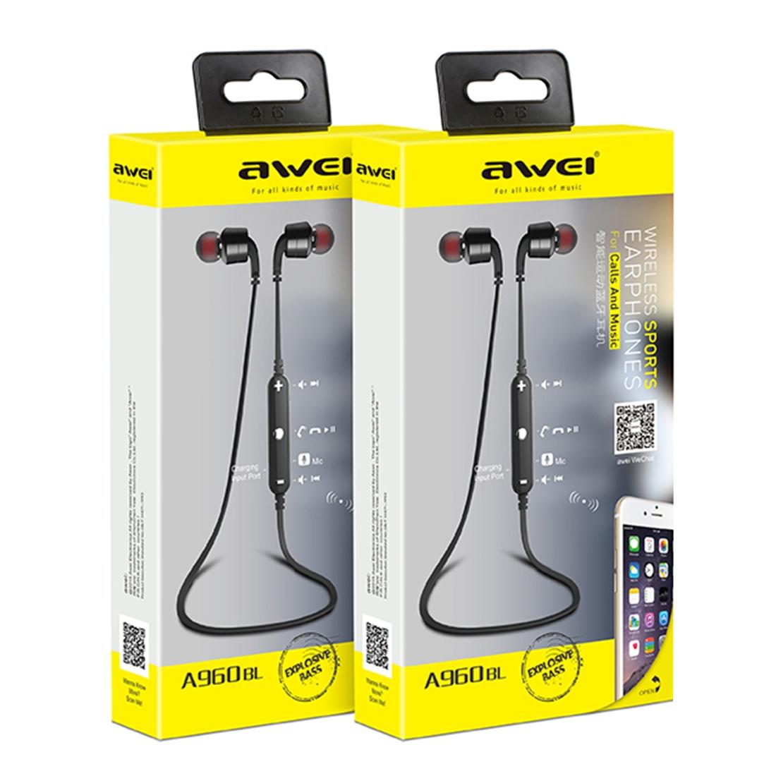 Wireless Sport Bluetooth Earphones with In-line Control - Black - Blue 10