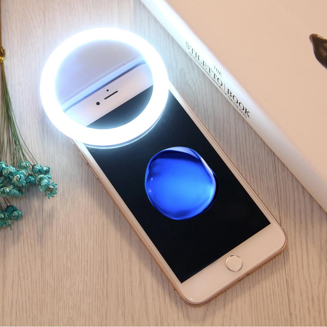 Adjustable Clip Beauty Light for Smartphones - Usb Cable - Blue 13