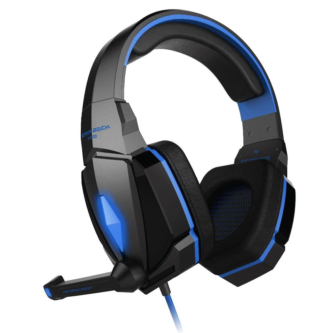 Pc Gaming Headset With Mic Led Volume Control 2.2M Cable Blue / Black - Pc0105L 3