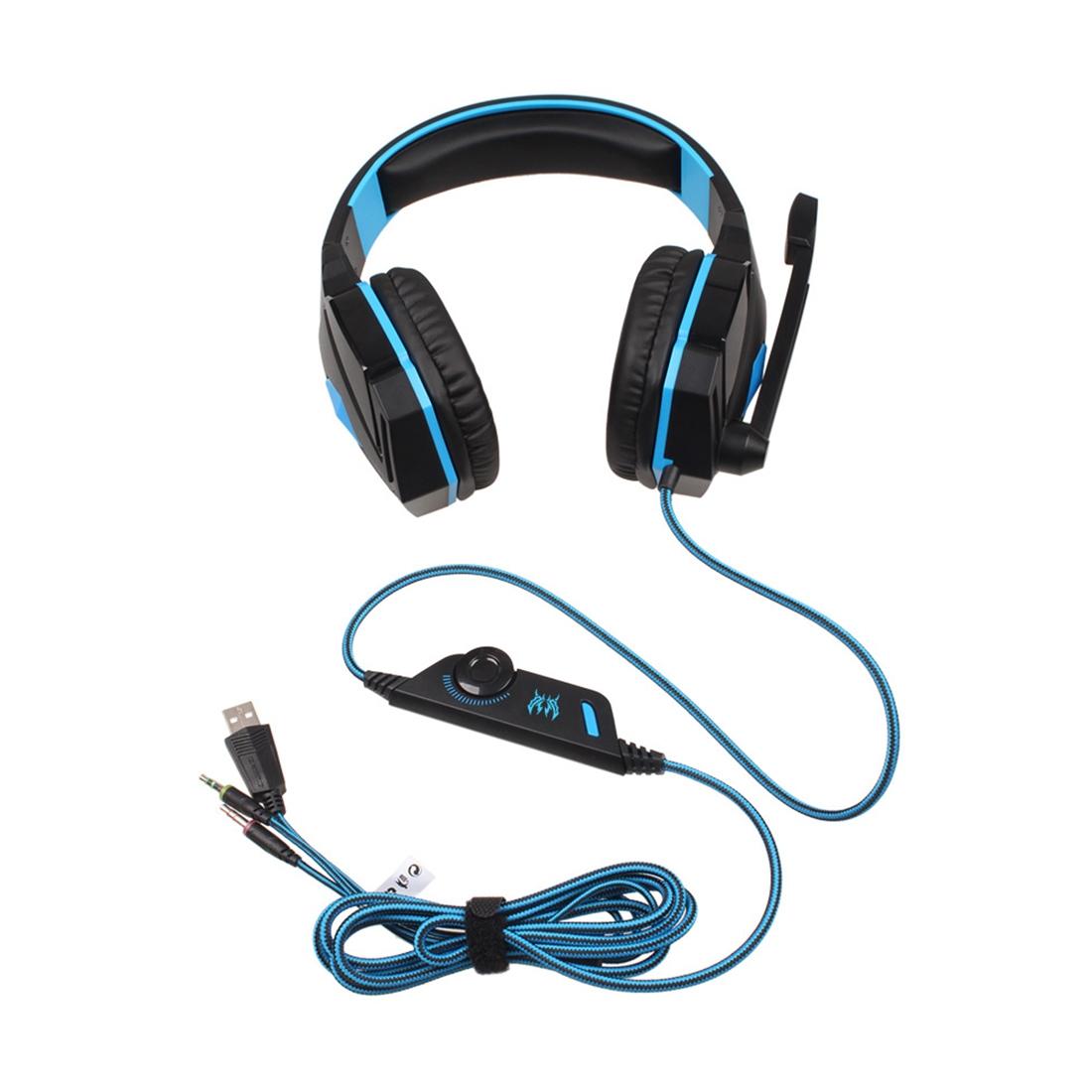 Pc Gaming Headset With Mic Led Volume Control 2.2M Cable Blue / Black - Pc0105L 10