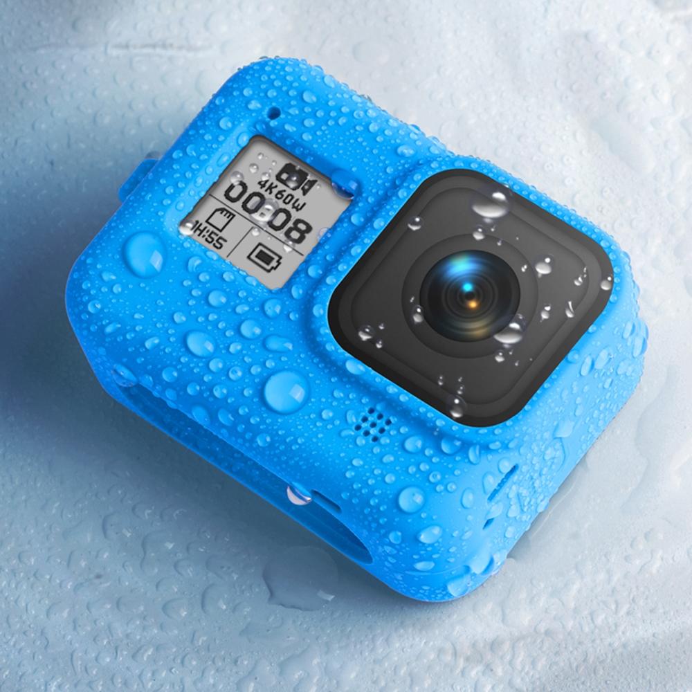 Gopro Hero8 Silicone Case with Wrist Strap - Protective Cover - Blue 4