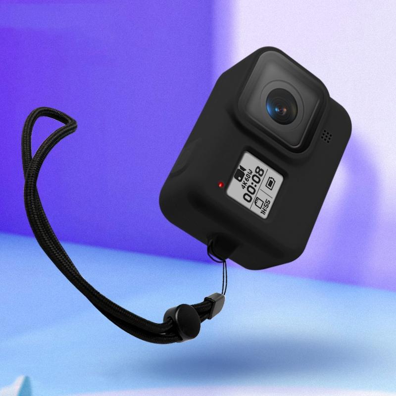 Gopro Hero8 Silicone Case with Wrist Strap - Protective Cover - Blue 11