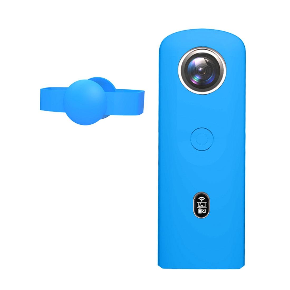 360 Camera Silicone Case with Lens Cover for Ricoh Theta Sc2 - Blue 14