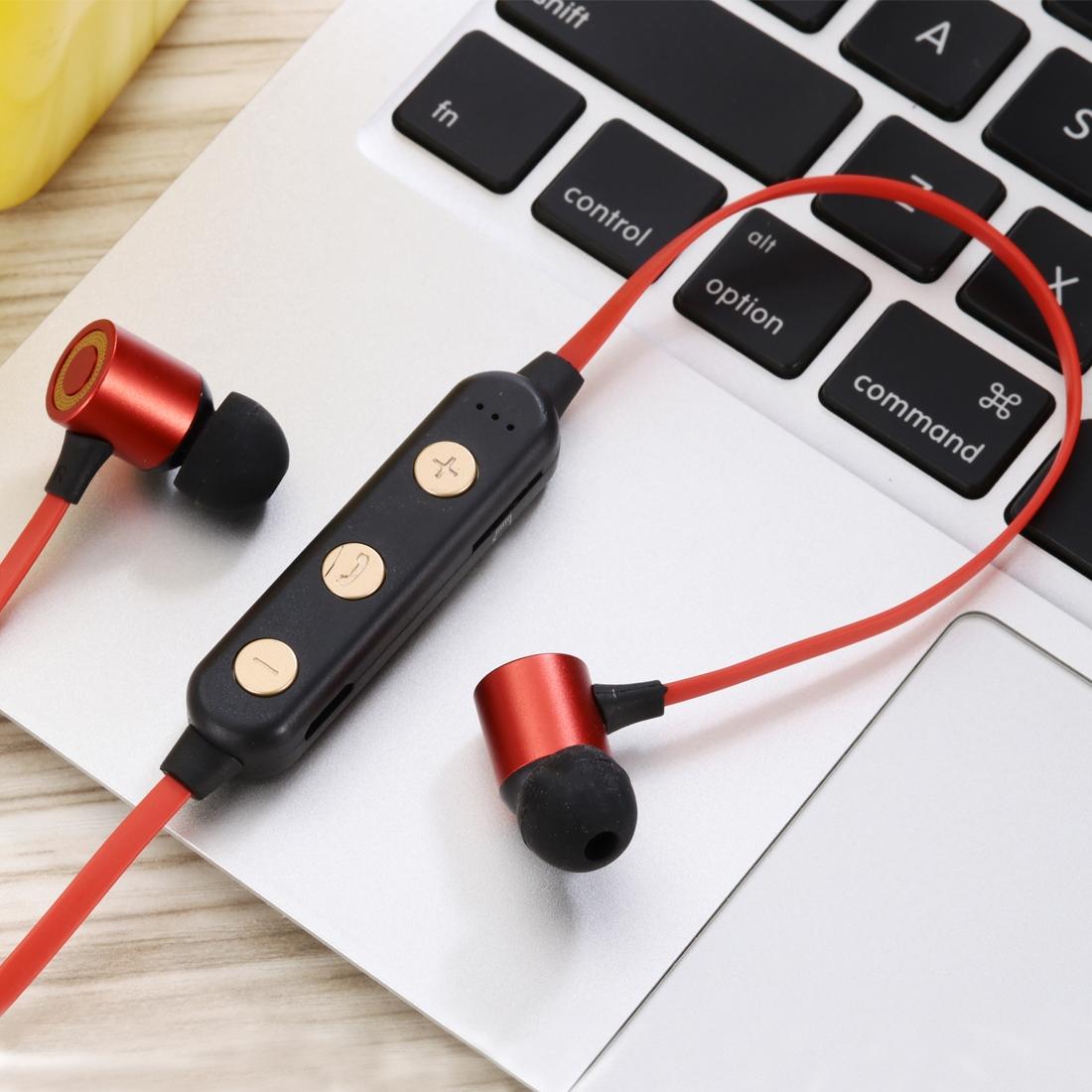 Wireless Magnetic Headphones with Tf Card Support - Portable - Blue 4