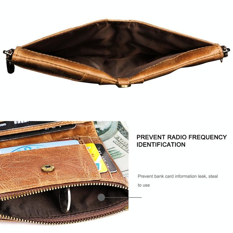 Leather Wallet with Rfid Protection and Strap - Card Slots - Blue 10