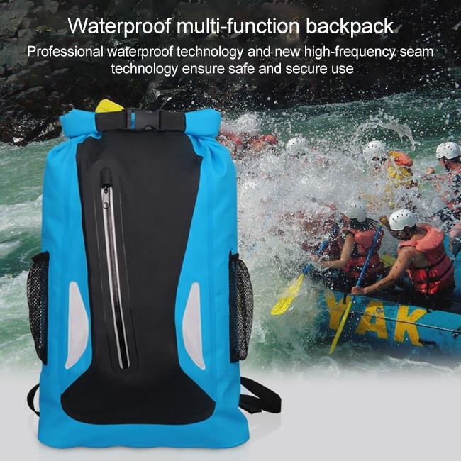 25L Outdoor Waterproof Dual Shoulder Strap Dry Bag Pvc Barrel Design - Blue 8