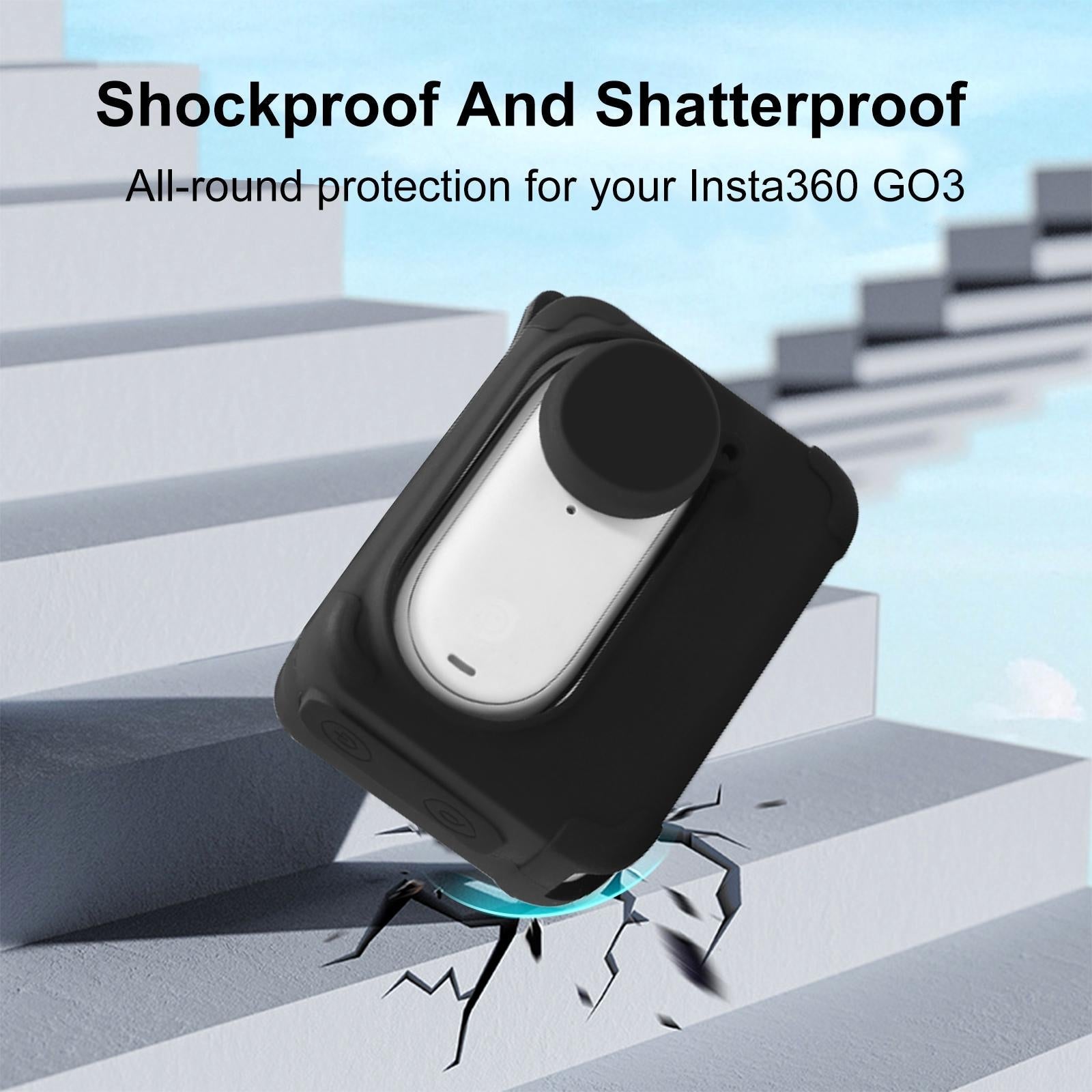 Insta360 Go 3 Charging Case with Silicone Cover Lens Cap and Strap - Blue 6