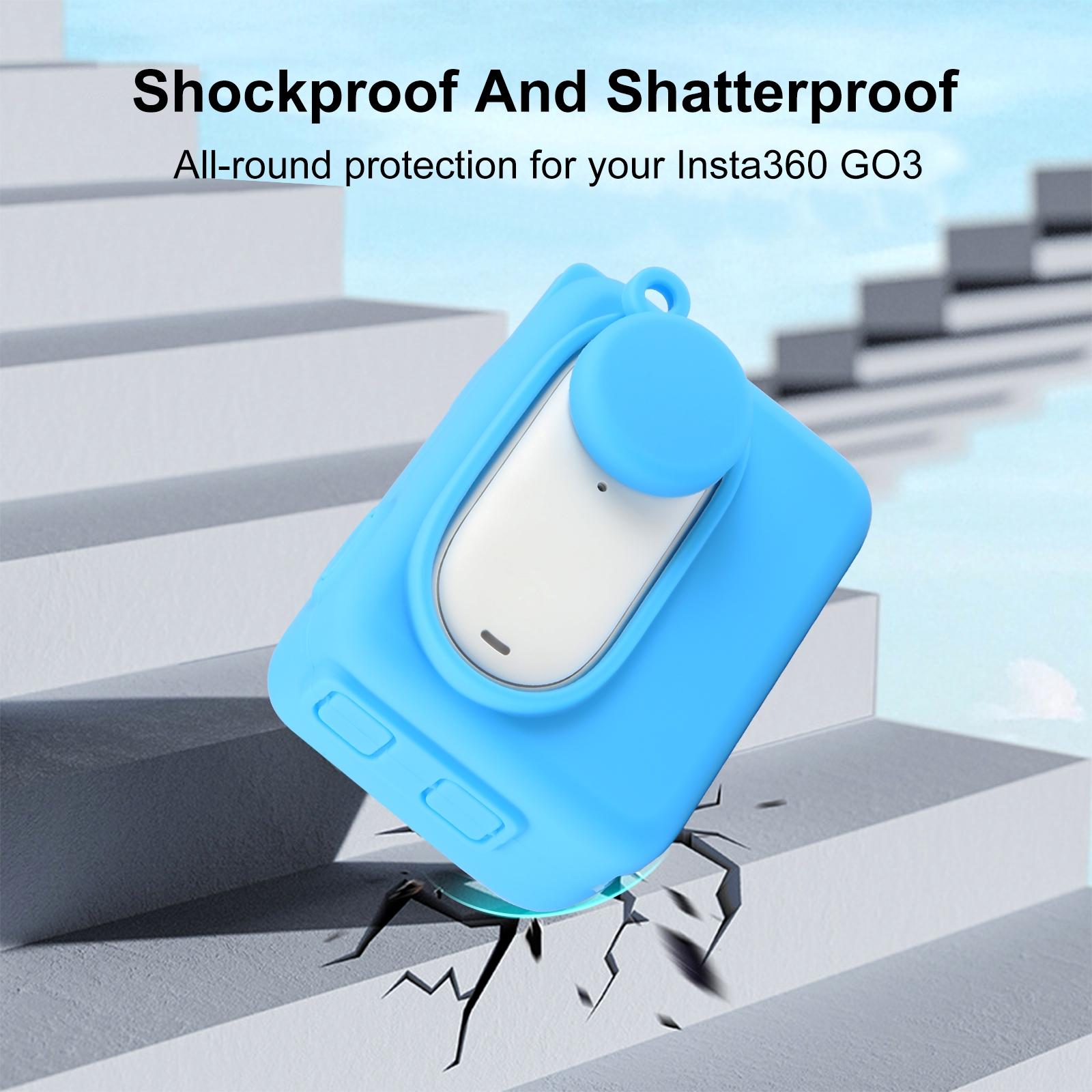 Insta360 Go 3 Charging Case with Silicone Cover Lens Cap and Strap - Blue 12