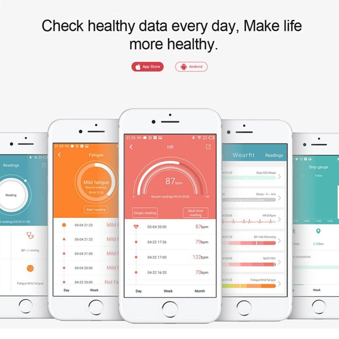 Bluetooth Fitness Tracker With Heart Rate & Sleep Monitor - Waterproof - Blue 7