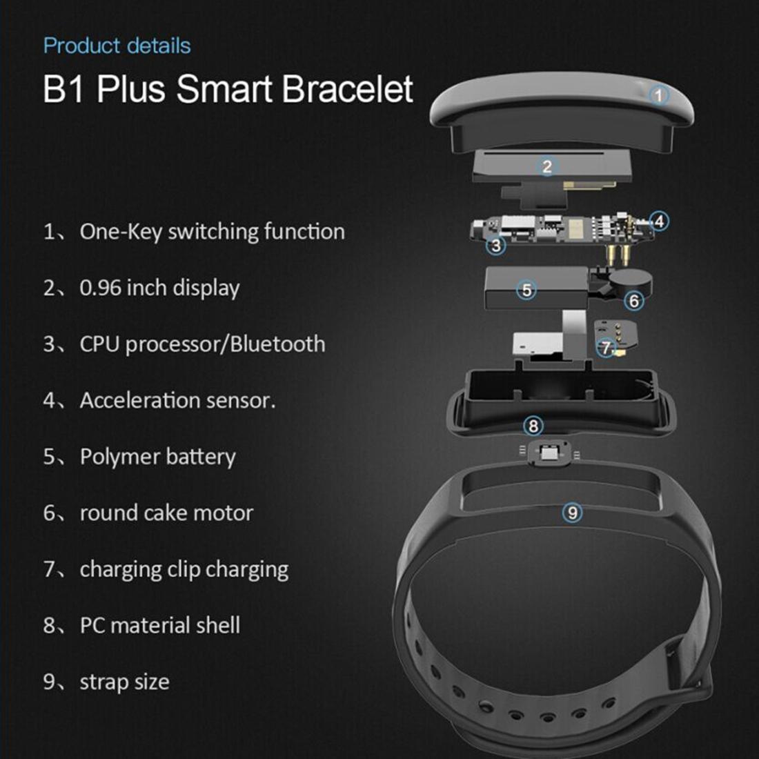 Bluetooth Fitness Tracker With Heart Rate & Sleep Monitor - Waterproof - Blue 10