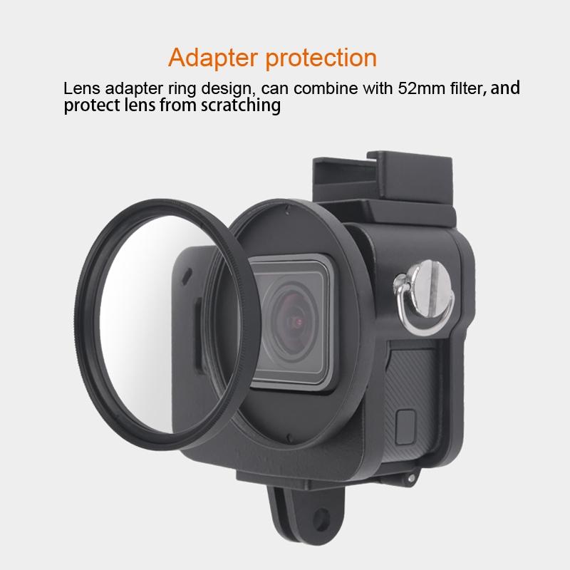 Aluminum Protective Cage with Insurance Frame and 52mm Uv Lens for Gopro Hero7 / 6 / 5 - Blue 9