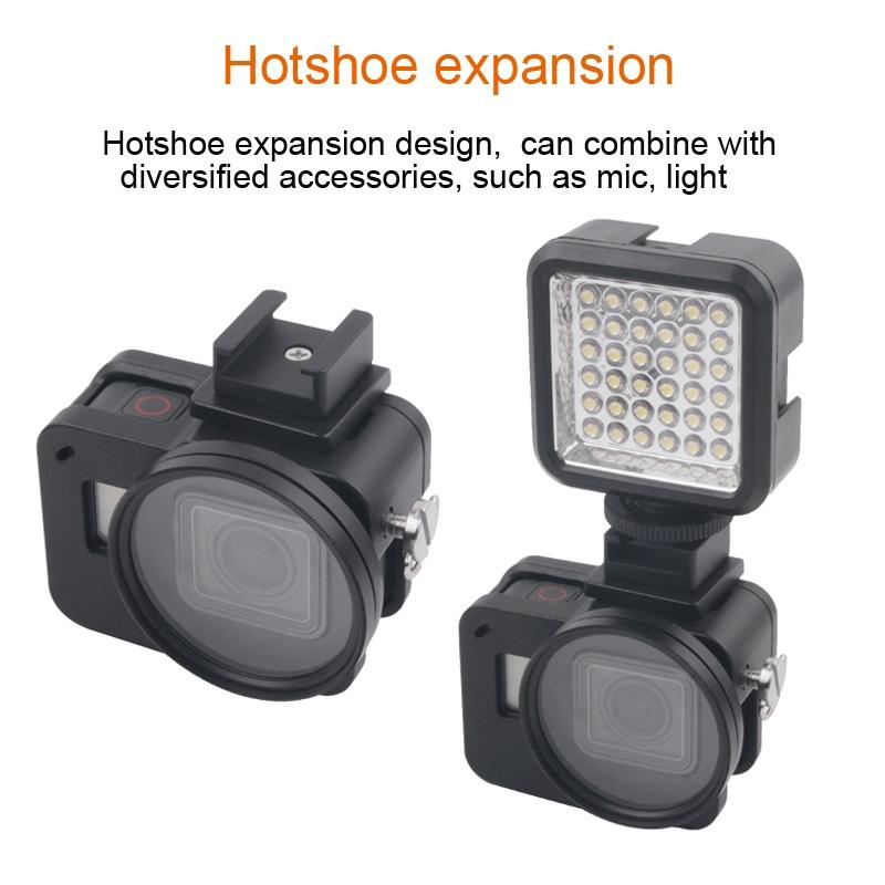 Aluminum Protective Cage with Insurance Frame and 52mm Uv Lens for Gopro Hero7 / 6 / 5 - Blue 12