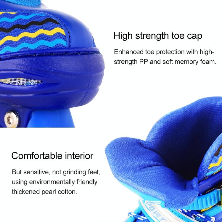 Full-flash Roller Skates for Kids - White Size l - Blue 4