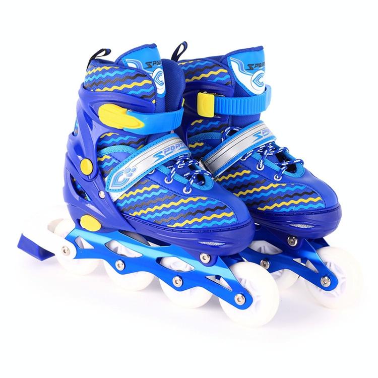 Full-flash Roller Skates for Kids - White Size l - Blue 12