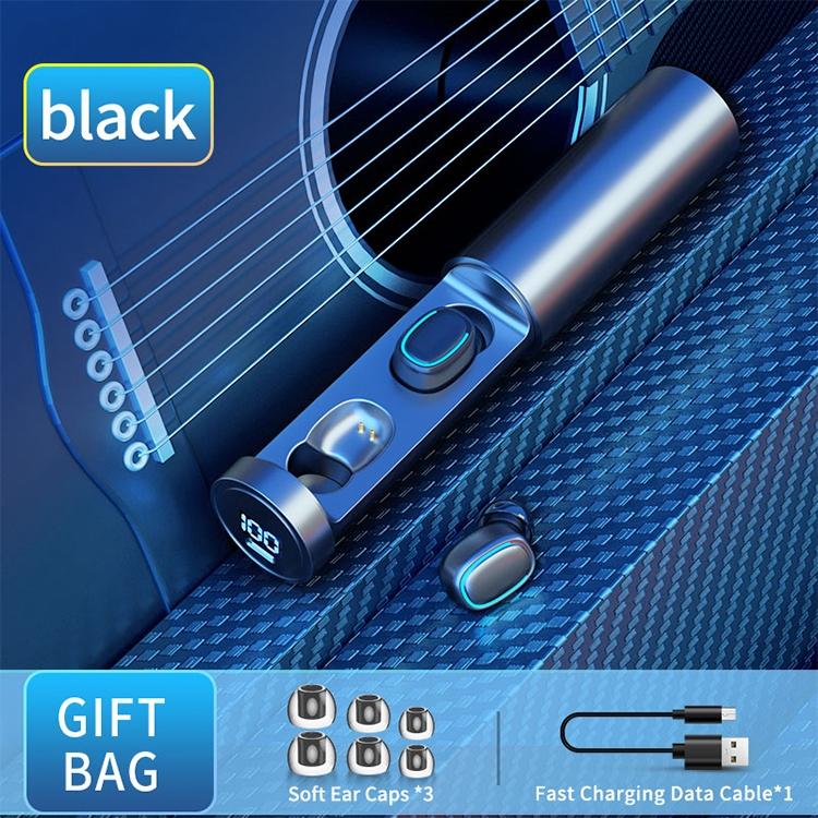 True Wireless Bluetooth Earphones with Digital Display and Charging Box - Blue 3