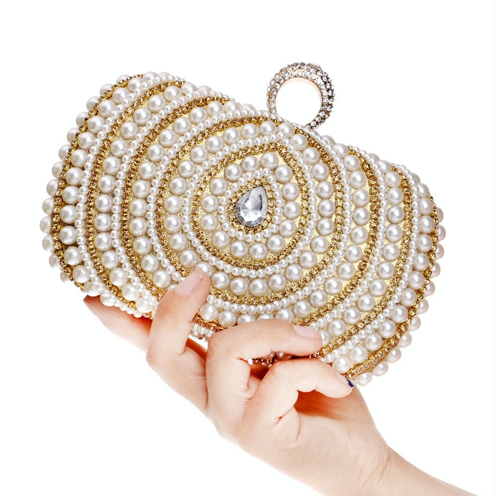 Stylish Pearl Handbag for Fashion Banquets and Parties - Blue 15