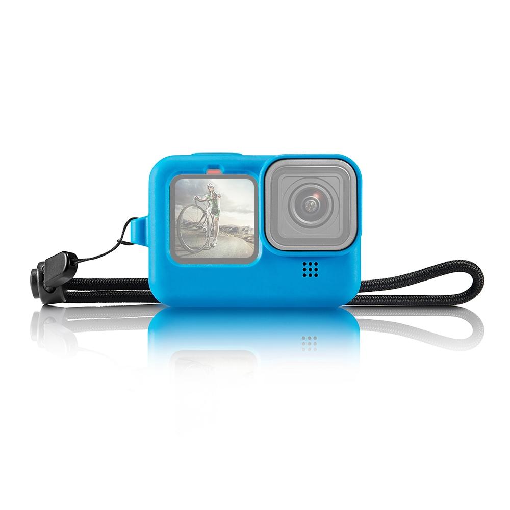 Silicone Case with Wrist Strap and Lens Cover for Gopro Hero 9-12 - Blue 11