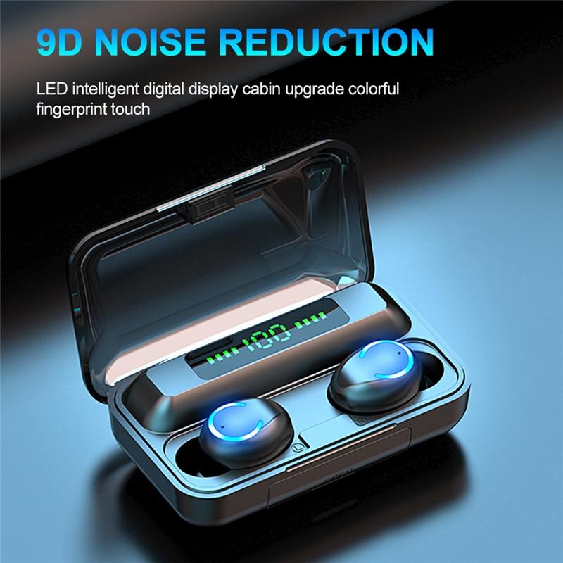 Wireless Noise-cancelling Earbuds with Charging Case - Blue 7
