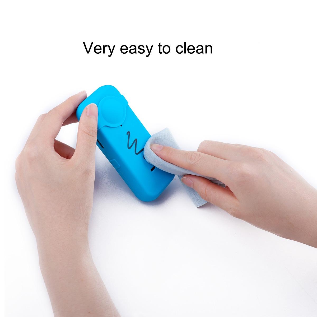 Silicone Case with Lens Cover for Insta360 one X2 - Full Body Dust Proof - Blue 3