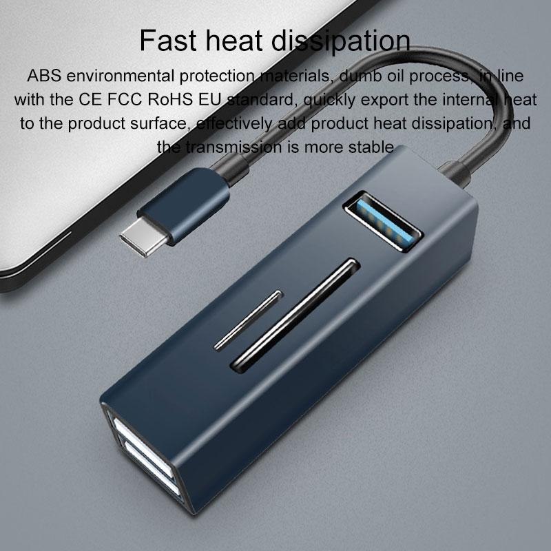 5-In-1 Usb3.0 Hub Adapter 3X Usb + Sd / Tf Reader - Blue 7