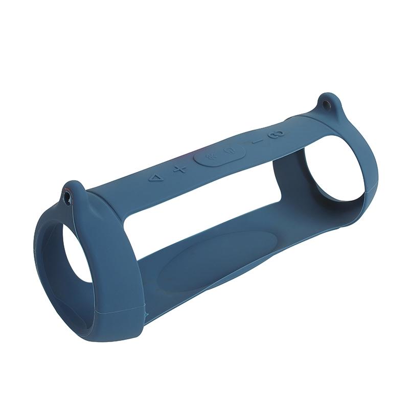 Portable Silicone Speaker Cover with Shoulder Strap & Carabiner for Jbl Charge 5 - Blue 4