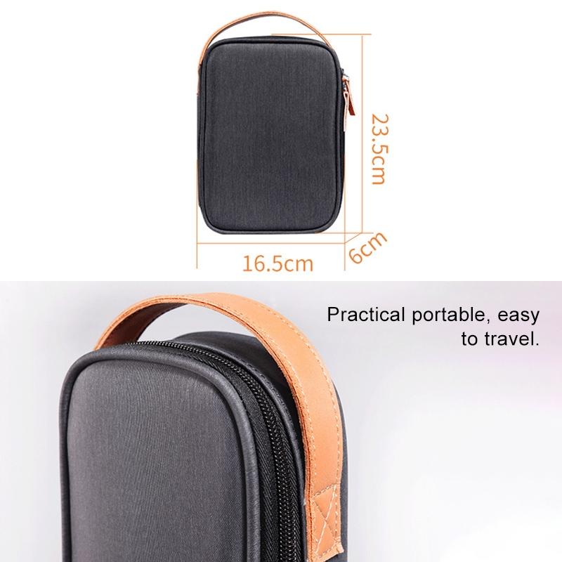 Portable Multi-function Headphone Charger Data Cable Storage Bag - Ultra Fiber Power Pack - Blue l 4