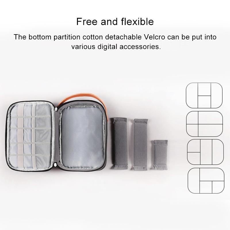 Portable Multi-function Headphone Charger Data Cable Storage Bag - Ultra Fiber Power Pack - Blue l 8