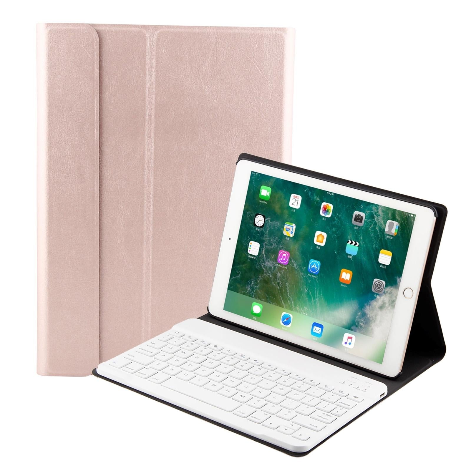 Bluetooth Keyboard & Leather Tablet Case For Ipad Air / Pro 9.7 - Three-Gear Angle Adjustment Magnetic Sleep Function - Abs Brushed Texture - Blue 8