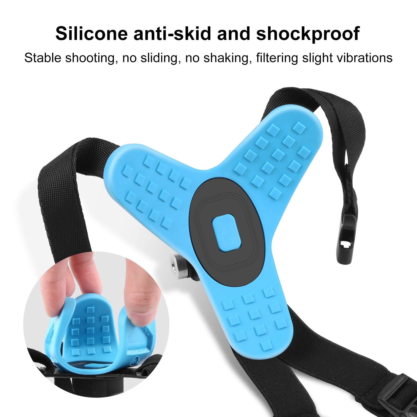 Universal Chin Strap Mount for Action Cameras - Blue 13