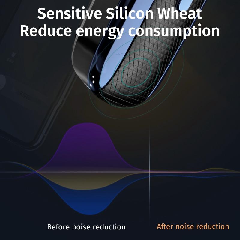 Wireless Unilateral Ear-mounted Earphone with Noise Reduction - Black Blue 6