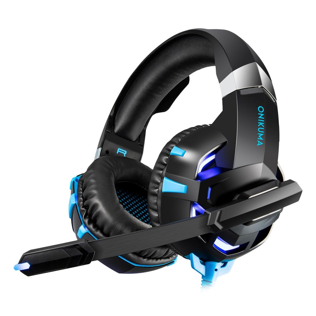 Surround Gaming Headset With Mic & Led Lights - Black Blue 3