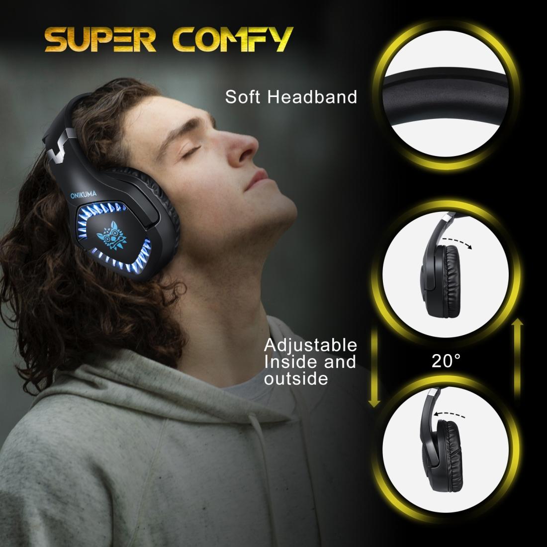 Surround Gaming Headset With Mic & Led - Black Blue 5