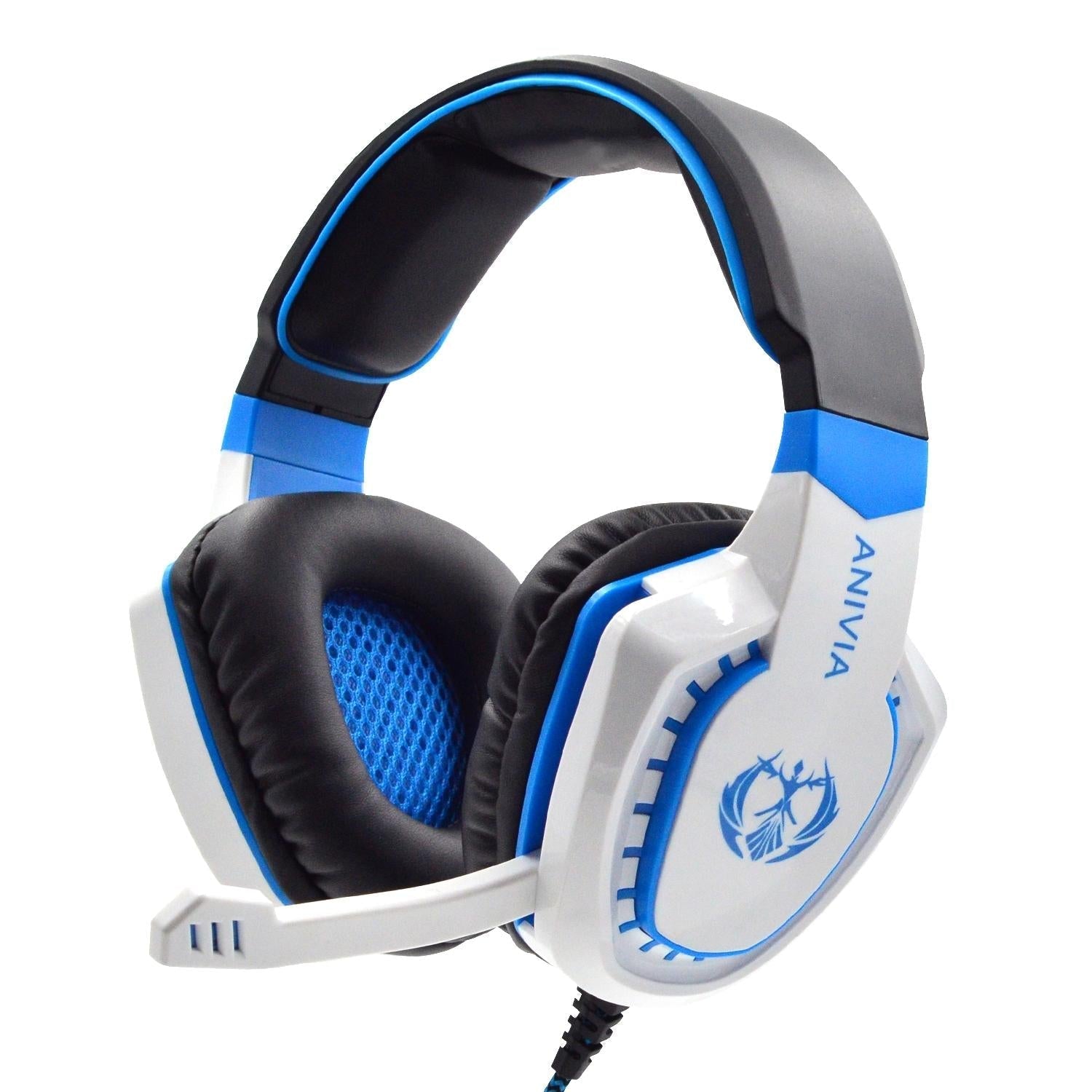 3.5Mm Noise-Canceling Gaming Headset With Retractable Mic 2M Cable - Black Blue 3