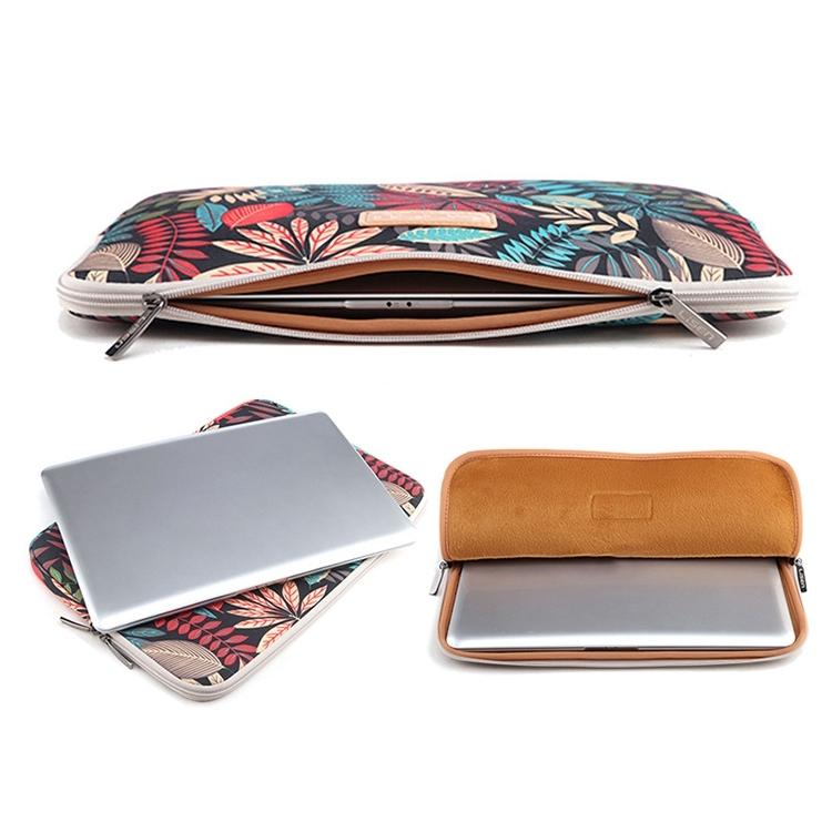 Sleeve Case Colourful Leaves Zipper Briefcase Carrying Bag - Blue 5