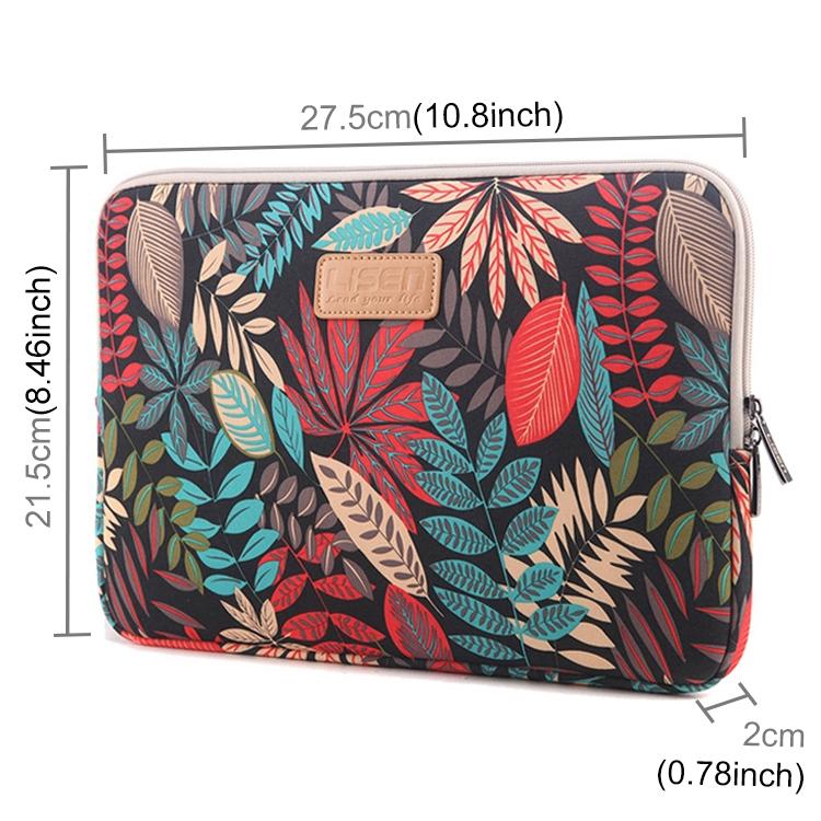 Sleeve Case Colourful Leaves Zipper Briefcase Carrying Bag - Blue 9