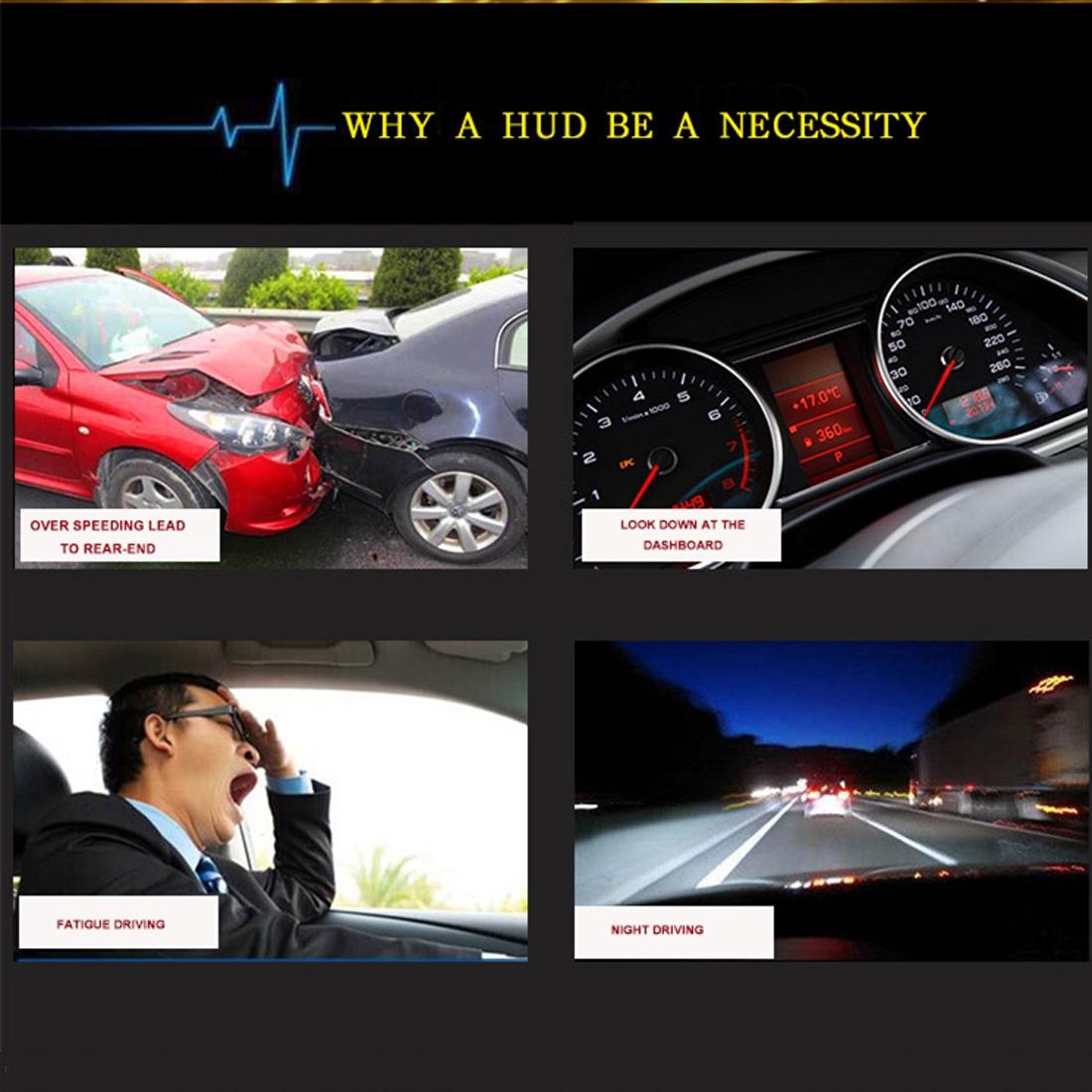 3.5 Inch Car Hud With Gps 2 Display Modes Light Sensors Speed & Compass Speed Alarm - Green Light 4