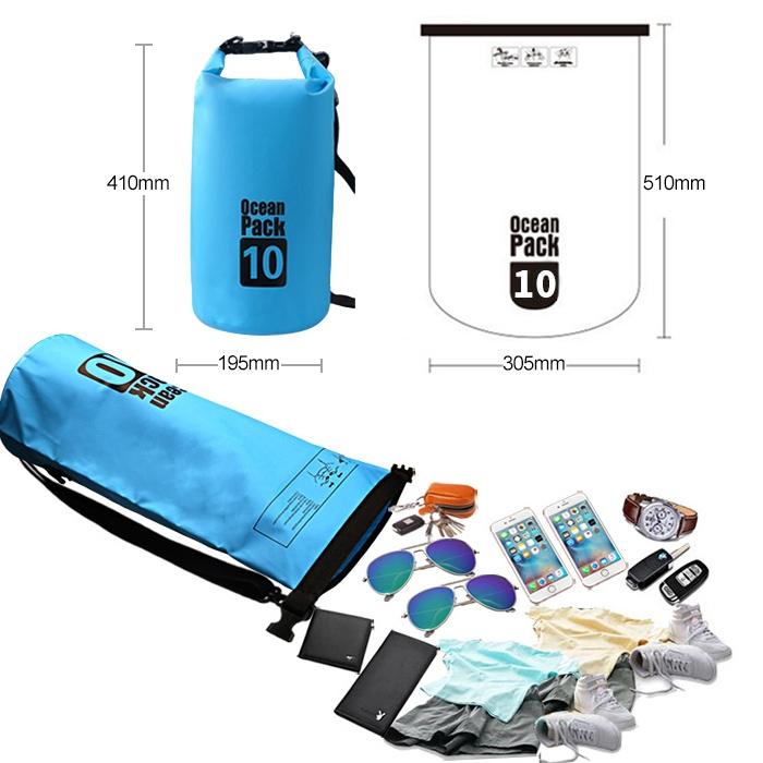Waterproof Single Shoulder Bag Dry Sack 10L Capacity - Sky Blue 4