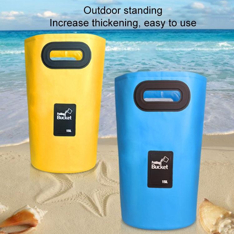 15L Outdoor Portable Folding Sink Pvc Collapsible Bucket - Sky Blue 8