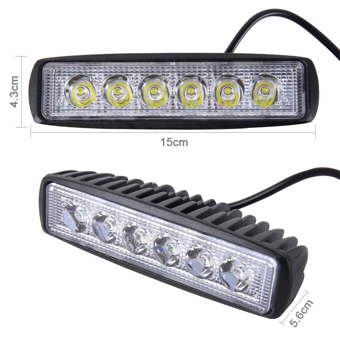Dc 10 - 30V 18W 1500Lm 6500K 30 Degrees Adjustable Spot Waterproof Vehicle Car Boat Marine External Work Emergency Lights With 6 Intense Wafer Led White Light 3