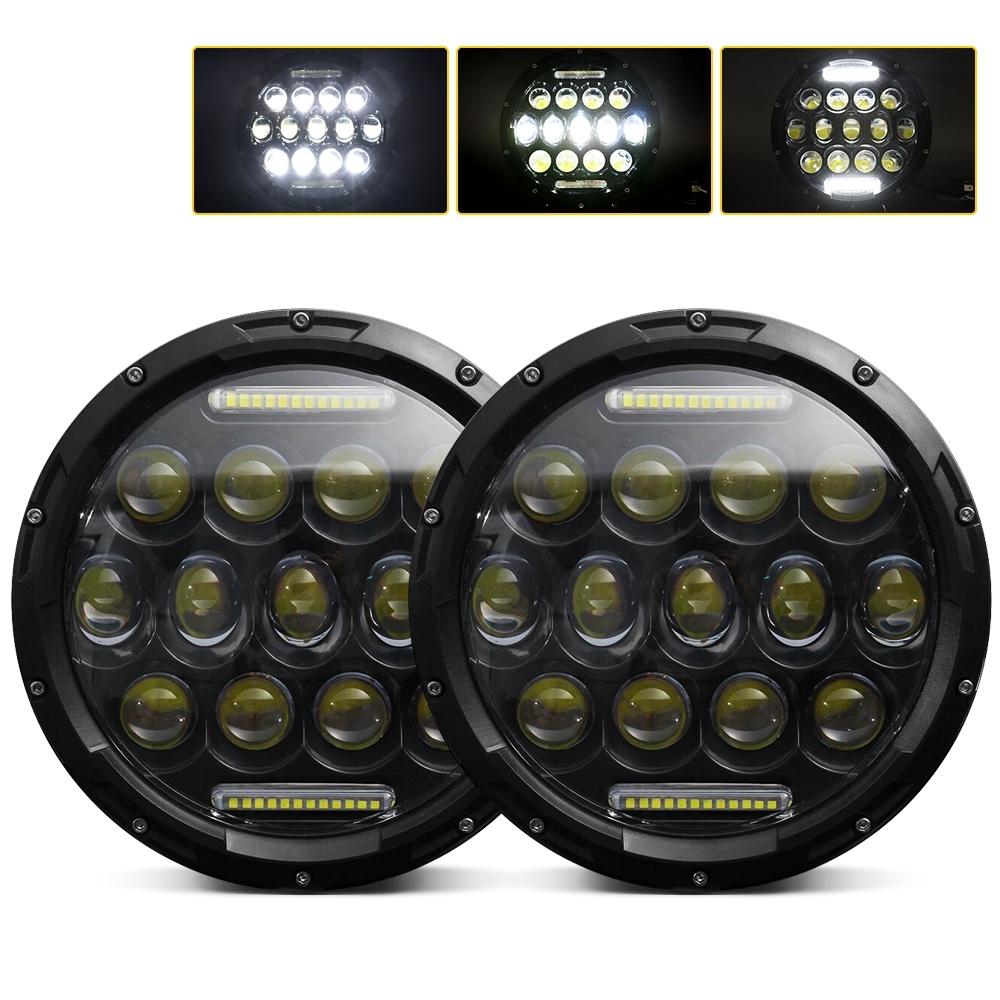 2 Pcs 7 Inch Dc10 - 48V 36W 6000K Harley Motorcycle Headlight With 12 Smd - 5630 - Led Lamps And 12 Crystal Lamp Beads White Light 4