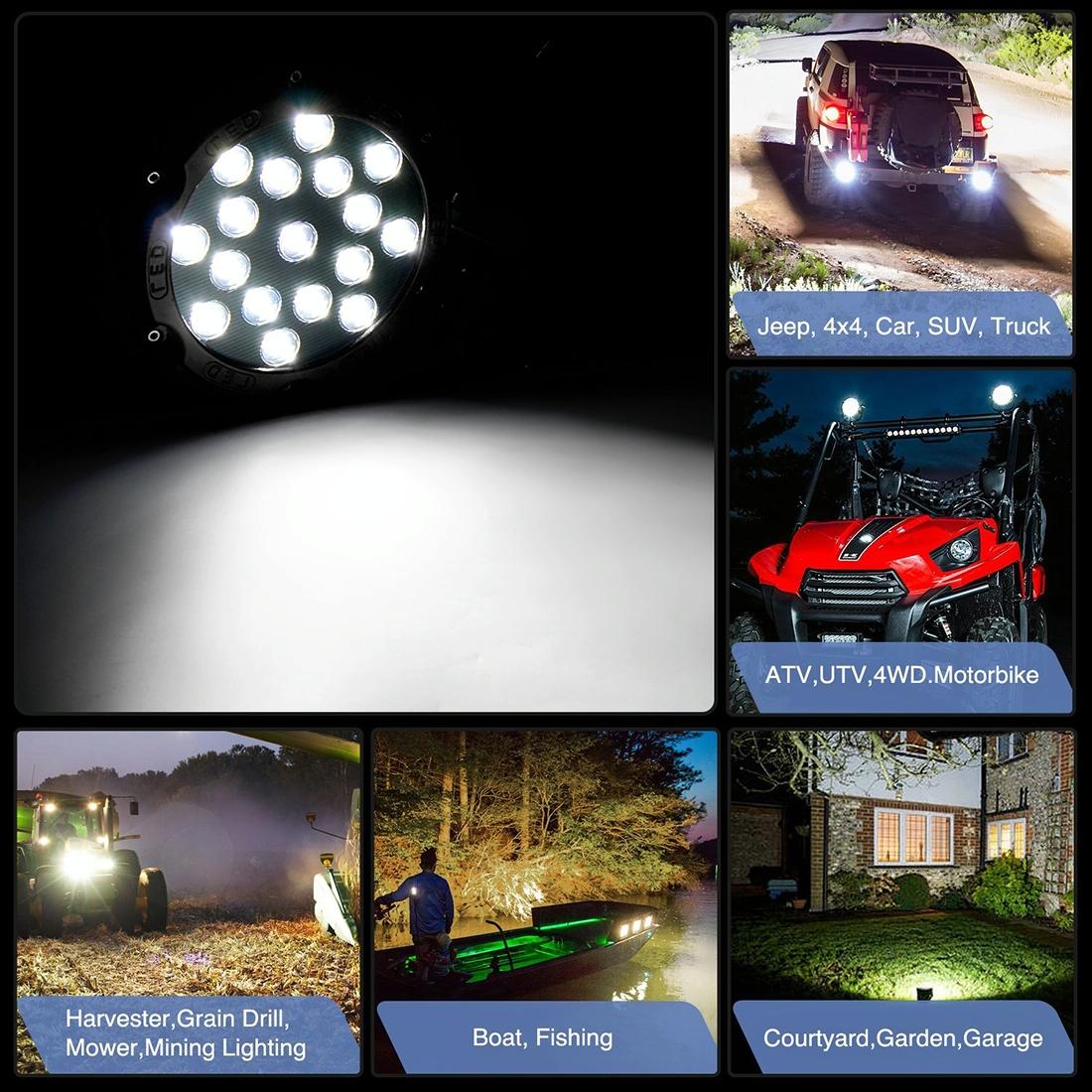 2 Pcs 3500Lm 6500K White Light 17 Led Waterproof Car Boat Marine Work Lights Spotlight Led Bulbs 30 Degrees Adjustable Dc 10 - 30V - Red 11