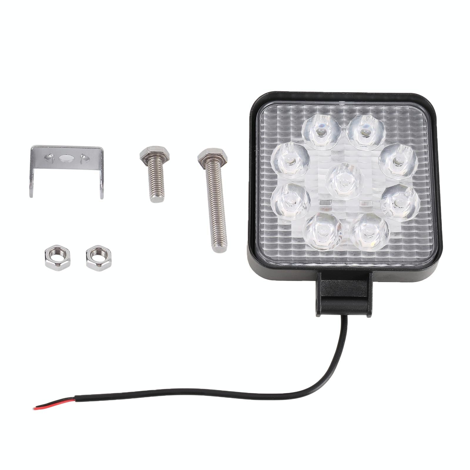 Dc 10 - 30V 27W 2500Lm 6000K 30 Degrees Adjustable Spot Waterproof Vehicle Car Boat Marine Emergency External Work Lights With 9 Intense Wafer White Light 7