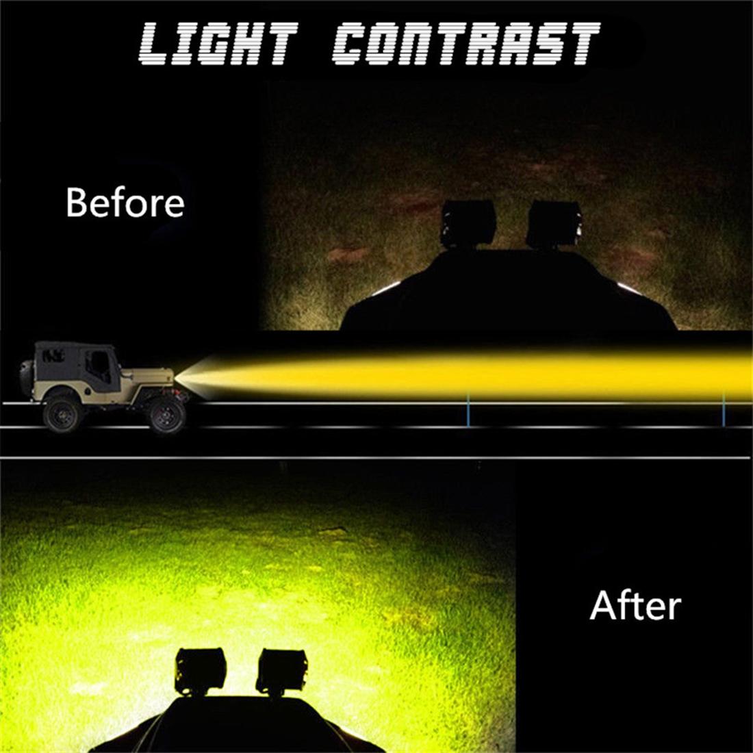 5 Inch 18W 24 Led Waterproof Ip67 Two Bar Modified Off - Road Lights Spotlight Light Car Work Lights Dc 9 - 48V - Yellow 6