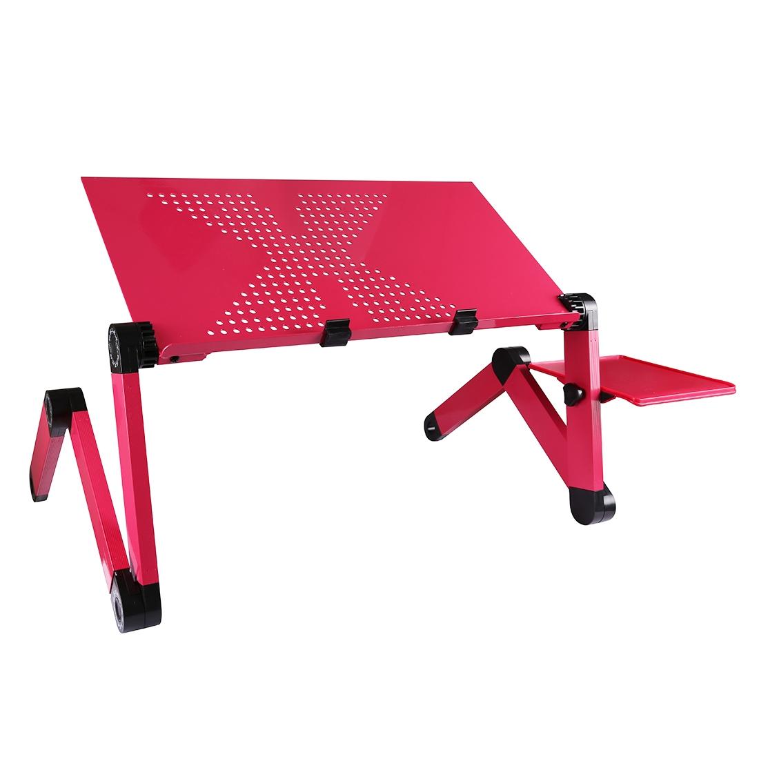 Adjustable Foldable Laptop Stand - Portable 360 Degree Aluminum - Magenta 10