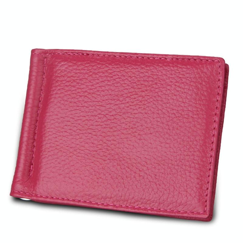 Leather Rfid Card Holder Wallet - 6 Slots Magenta