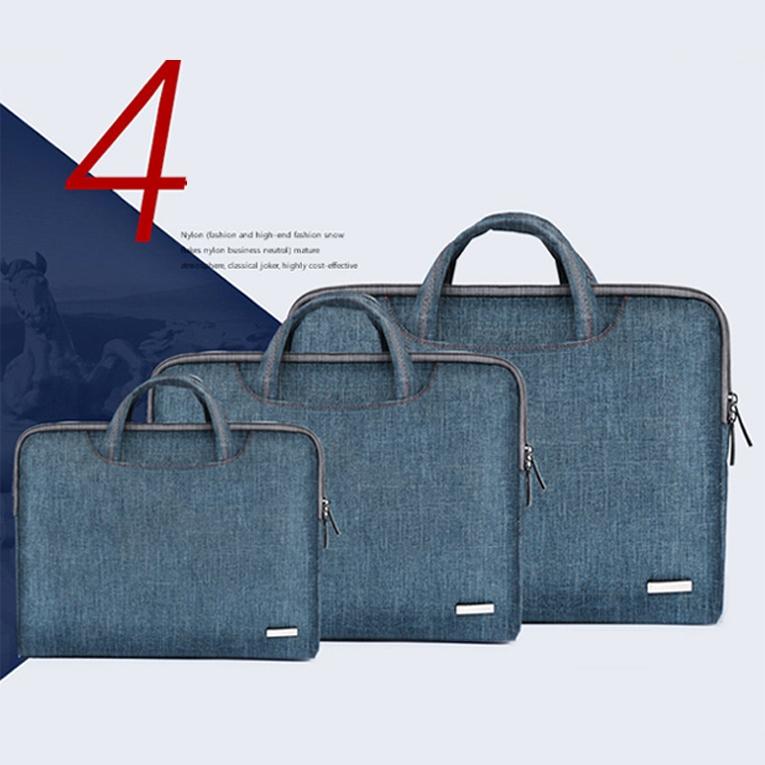 15.6 Inch Simple Business Laptop Bag With Liner - Ls-116 - Canvas Colourful Leaves Blue 7