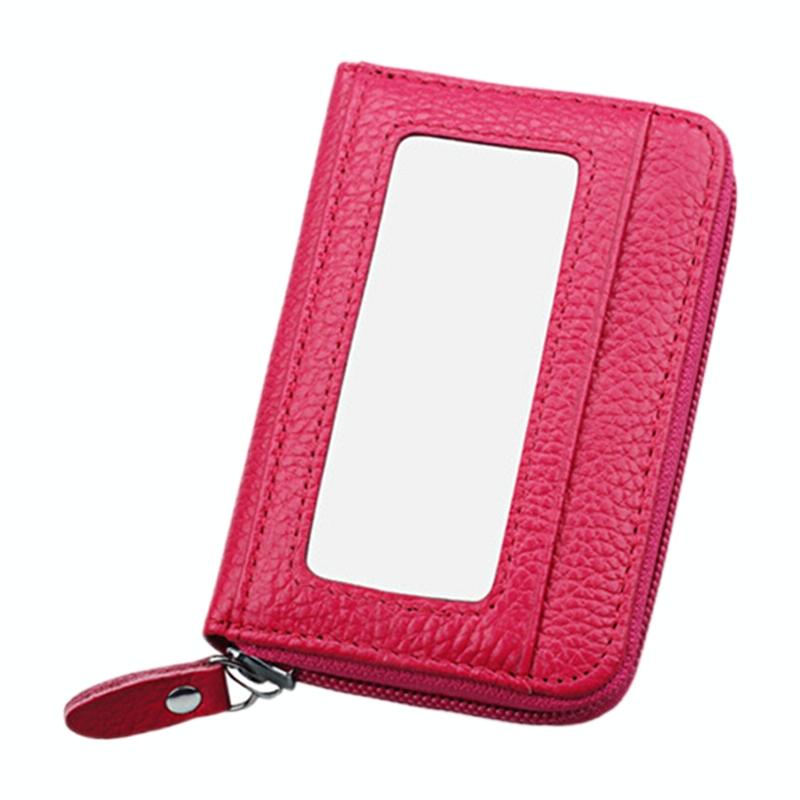 12-slot Leather Rfid Blocking Card Holder Wallet - Magenta
